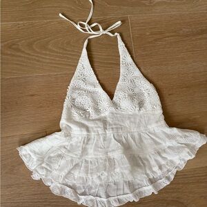 Motel Elegant White Lace Halter Top #102